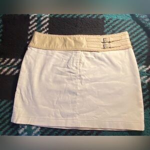 Courdoroy & Leather Cream BCBG miniskirtrt